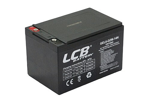A 12-volt VRLA sealed battery of the type commonly used in personal watercraft