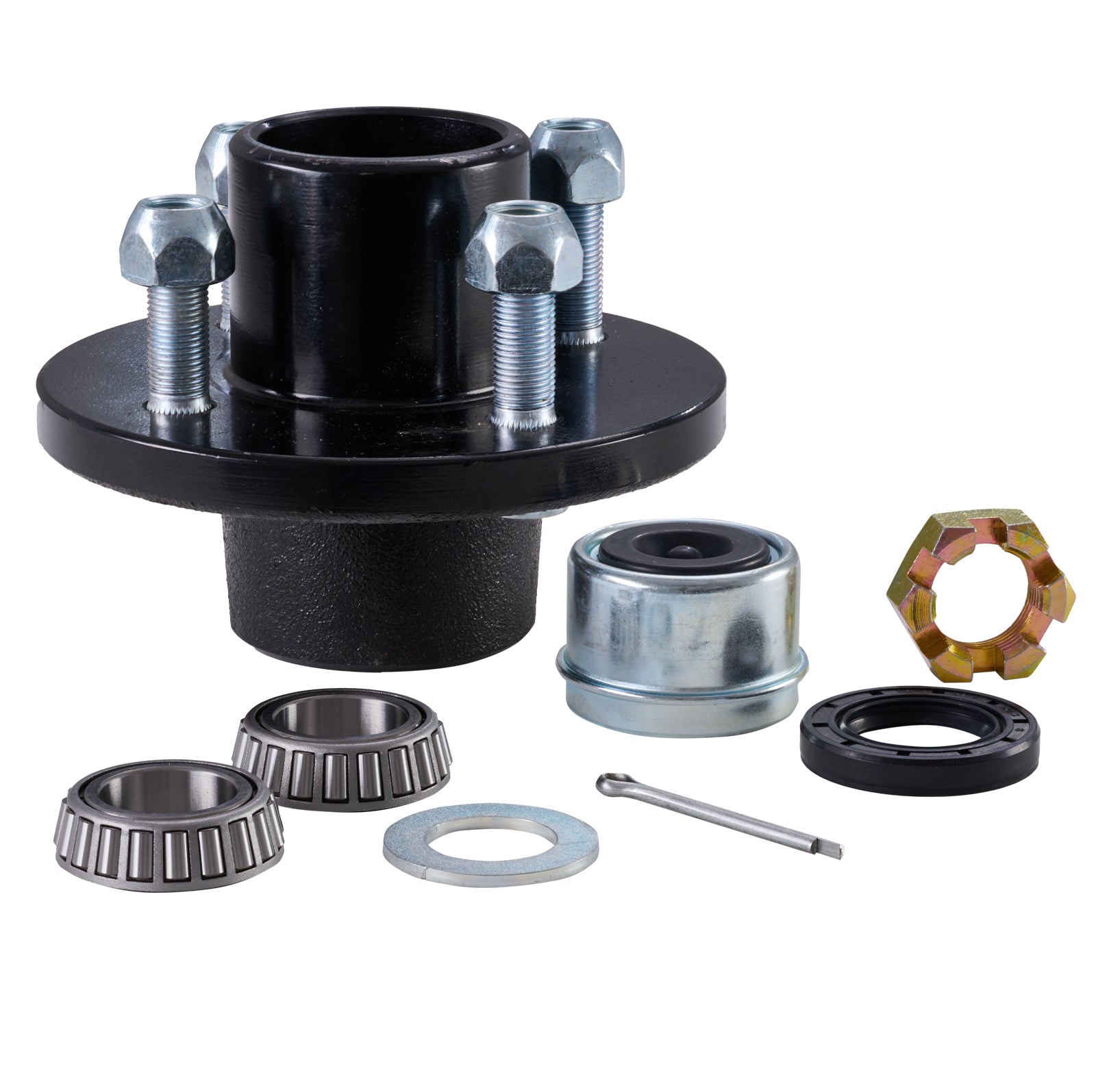 Trailer hub kit, 4-bolt hub with 1-inch bearing size for Jet Ski trailer wheels