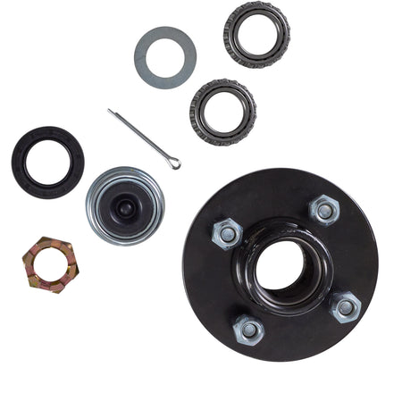 Trailer hub kit, 4-bolt hub with 1-inch bearing size for Jet Ski trailer wheels