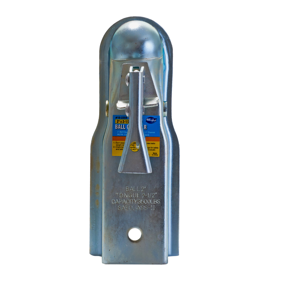 Trailer coupler for 2-inch ball and 2-1/2-inch channel, 3500 lb capacity, suitable for Jet Ski trailer