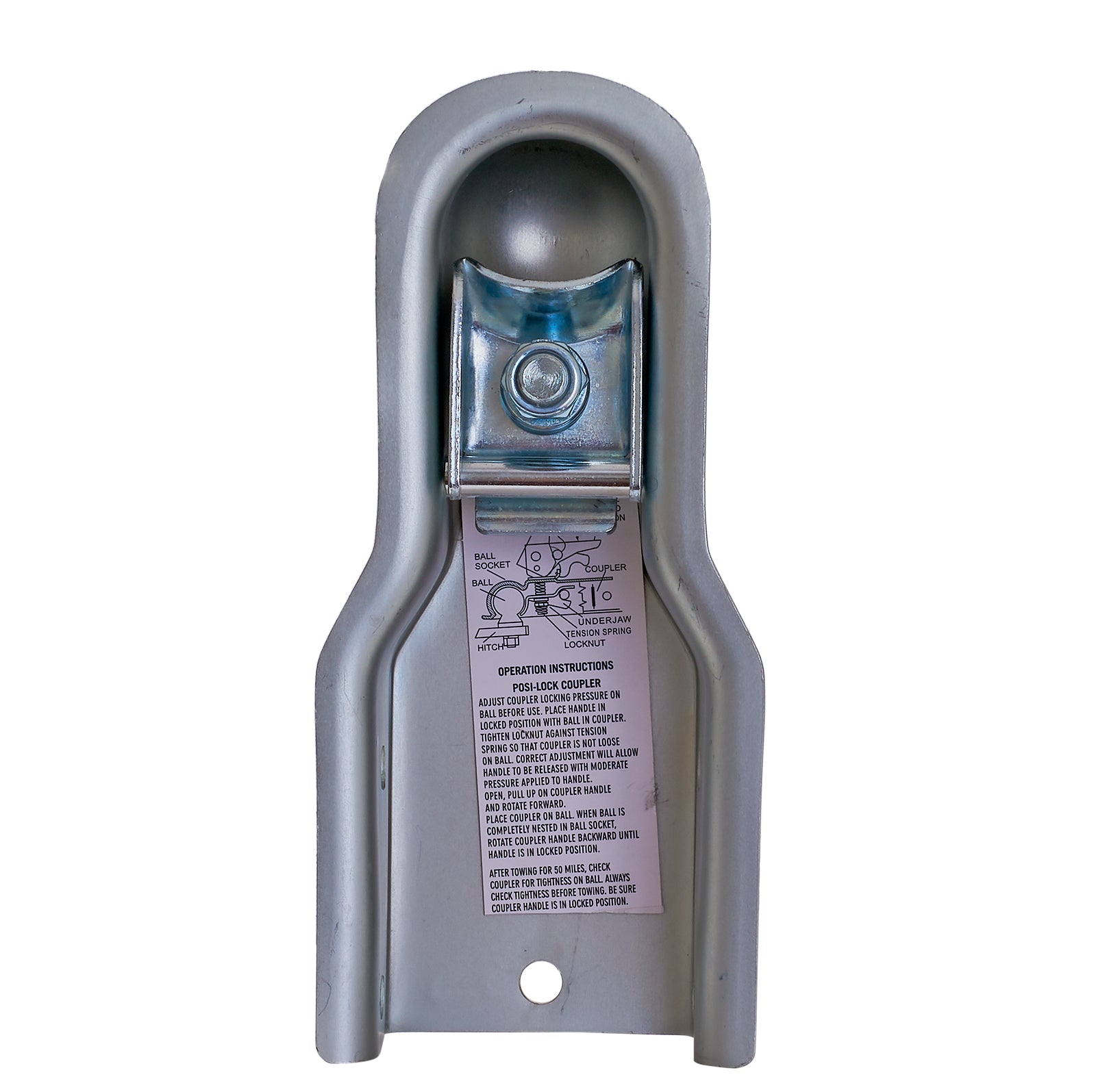Trailer coupler for 1-7/8 in ball and 3 in channel, 2000 lb capacity, suitable for Jet Ski trailer