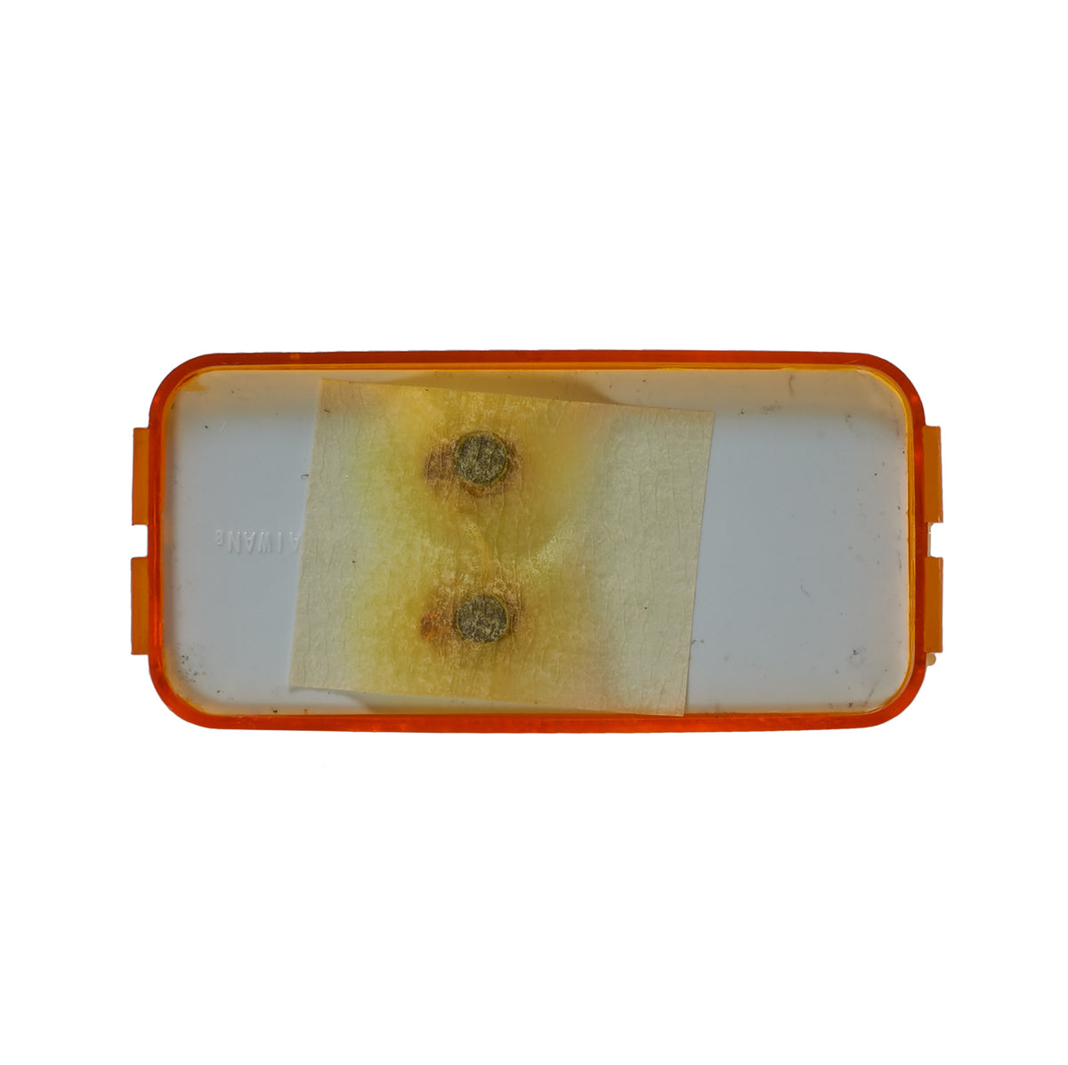 Rectangular amber marker light for Jet Ski, lens and housing shown