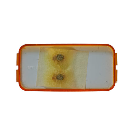 Rectangular amber marker light for Jet Ski, lens and housing shown