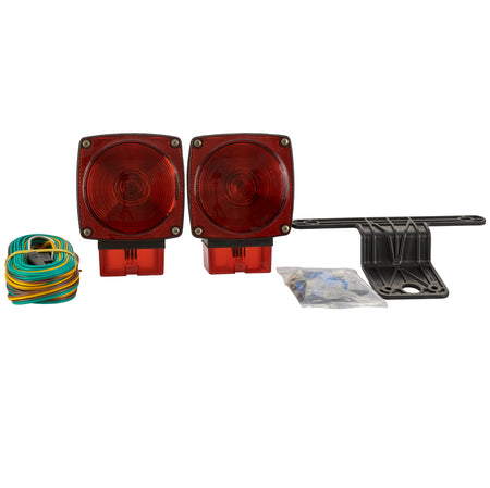 Submersible trailer light kit for Jet Ski trailers, with waterproof LED tail lights and wiring harness