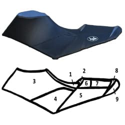 BlackTip Jetsports seat cover for Sea-Doo 2012–18 RXP-X 260/300 and 2017–18 GTR-X 230 Jet Ski