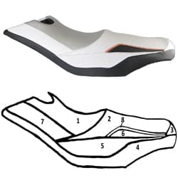 BlackTip Jetsports custom seat cover for Sea-Doo GTI, GTI SE and Wake 130/155 (2009–2010) Jet Ski