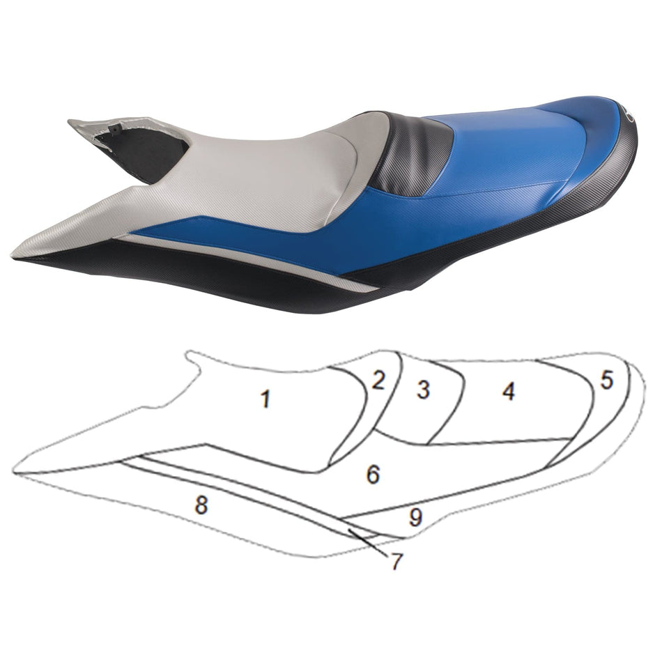 BlackTip Jetsports custom seat cover for Sea-Doo Wake Pro 215 Jet Ski, fits 2011-2015 models