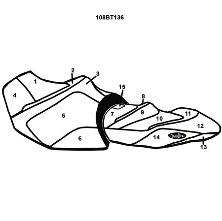 BlackTip Jetsports custom seat cover for 2018-2025 Sea-Doo GTX models, fits 155/170/230/300 engines, Jet Ski