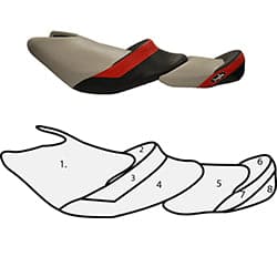 BlackTip Jetsports custom cruiser-style seat cover for 2009-2018 Kawasaki Ultra LX Jet Ski
