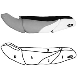 BlackTip Jetsports custom seat cover for 1998-1999 Kawasaki 1100 STX Jet Ski, black replacement upholstery cover