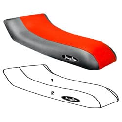 BlackTip Jetsports custom seat cover for 1996-1997 Polaris Hurricane Jet Ski, black and gray with gripper top panel
