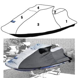 Custom storage cover for Sea-Doo 1996-2002 GTX (except 2002 4Tec) and 1997 GTI Jet Ski