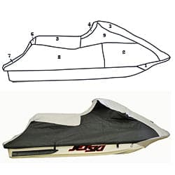 Custom storage cover for Kawasaki 1999-2005 Ultra 150 and Ultra 130 Jet Ski