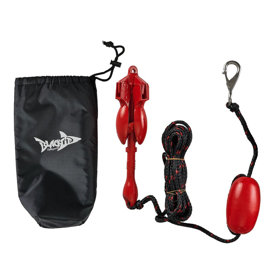 BlackTip Jetsports Deluxe folding anchor kit for Jet Ski, compact carry bag and anchor line for personal watercraft