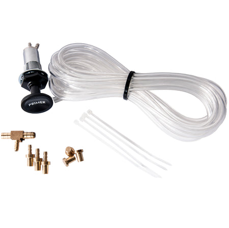 Carb primer kit for Mikuni carburetor on Jet Ski, includes primer bulb and fuel line components