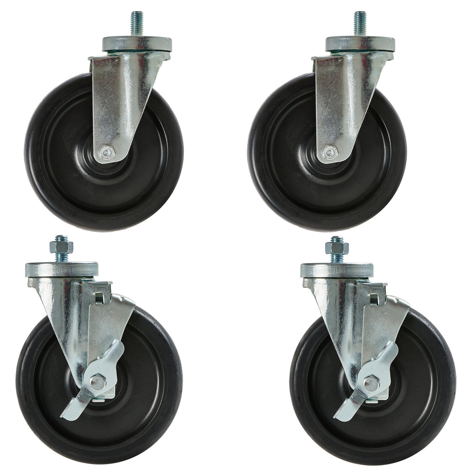 6" Caster Swivel Kit M12 X 1.75  bolt (2 Brake & 2 Non-Brake)