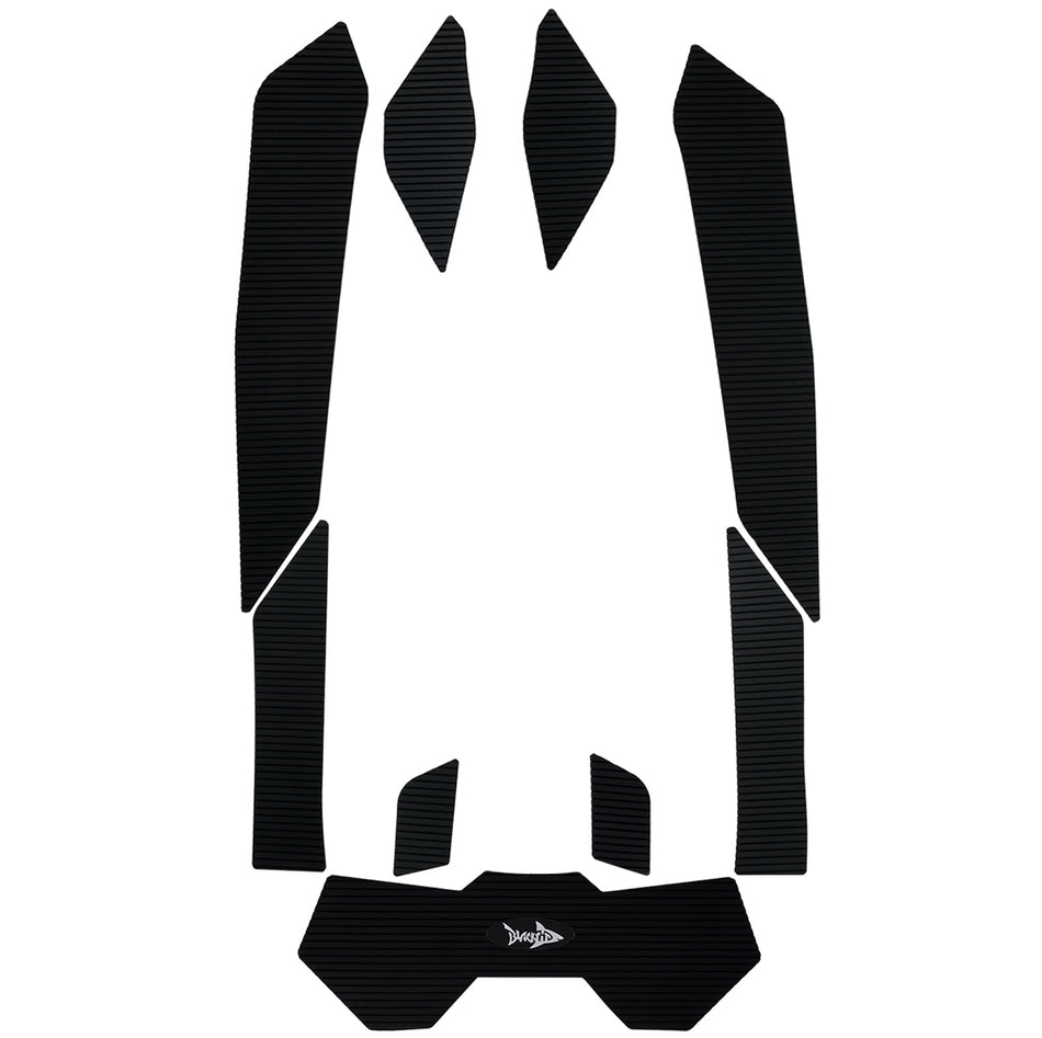 BlackTip Jetsports traction mats for 2018-2023 Sea-Doo Spark Trixx 3-Up Jet Ski, black non-slip deck pads
