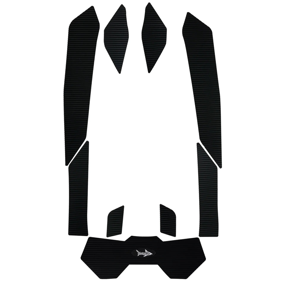 BlackTip Jetsports Elite traction mats for 2018-2023 Sea-Doo Spark Trixx 3-Up Jet Ski, black non-slip deck pads