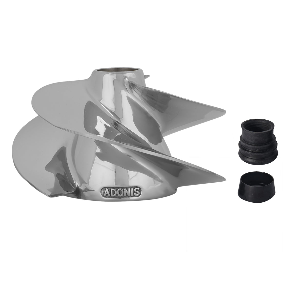 Adonis impeller for Sea-Doo GS/GTI Jet Ski, shown in metal finish with multi-blade design