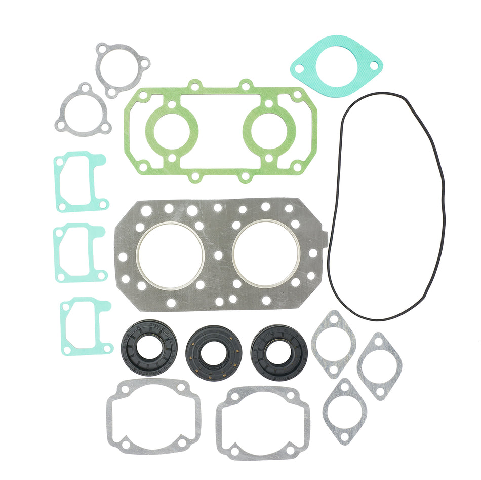 Complete gasket kit for Kawasaki JS440, compatible with 11004-3019 and 11009-3054 Jet Ski