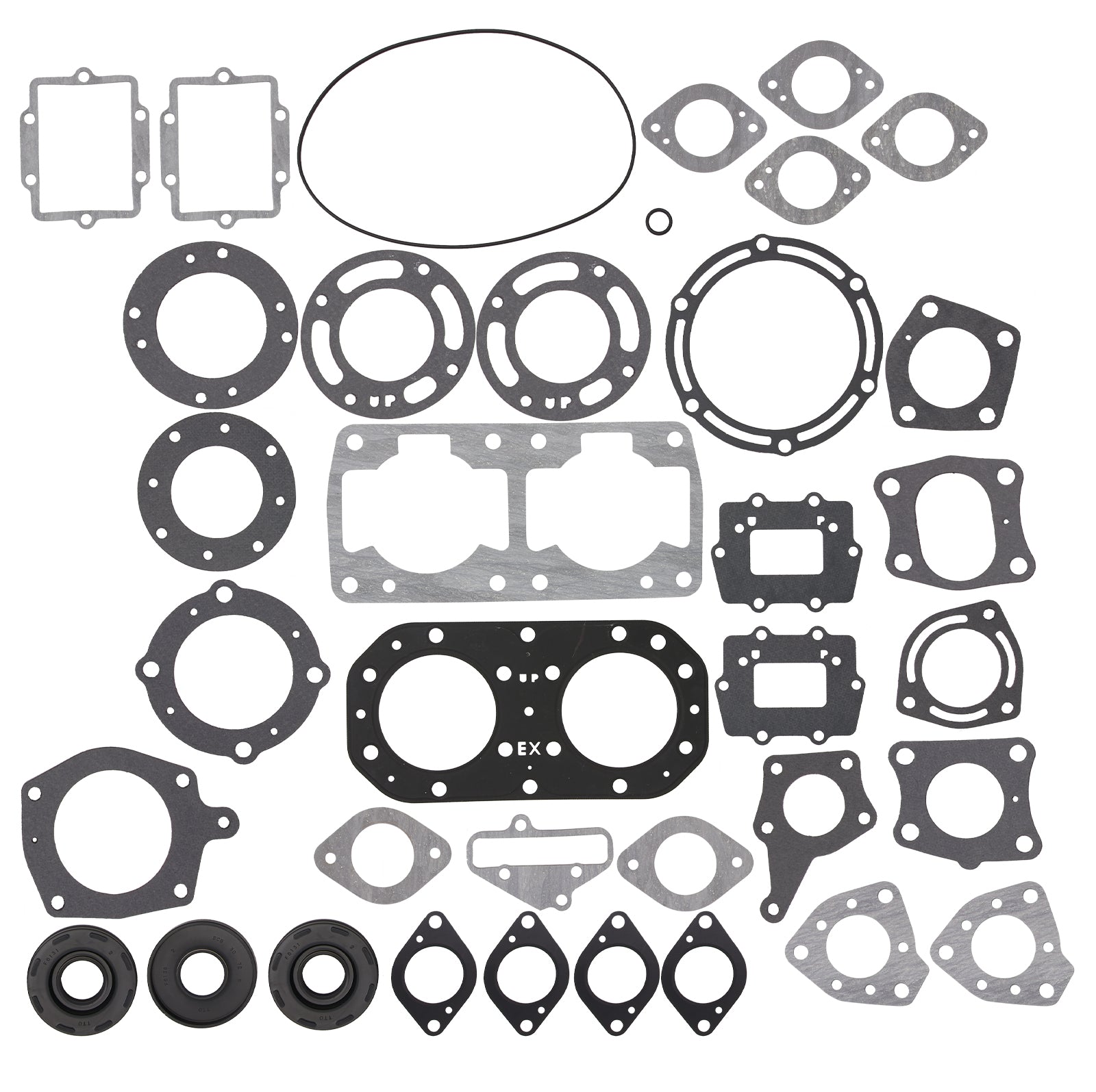 Complete gasket kit for Kawasaki Jet Ski SXI Pro, SS, XI and STS, fits 11004-3714 and 11060-3711
