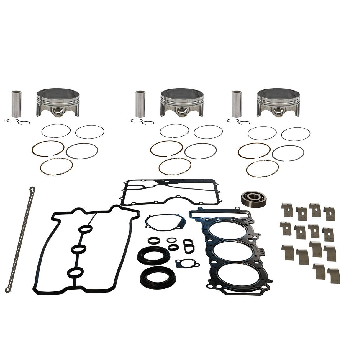 Engine rebuild kit for Yamaha TR1 1050 models, compatible with WaveRunner and Jet Ski applications