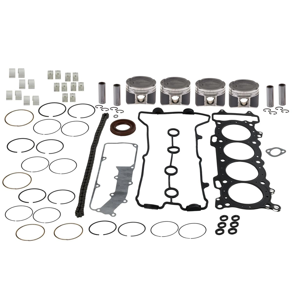 Engine rebuild kit compatible with Honda F12X R12X Jet Ski, including pistons, rings, gaskets, and bearings