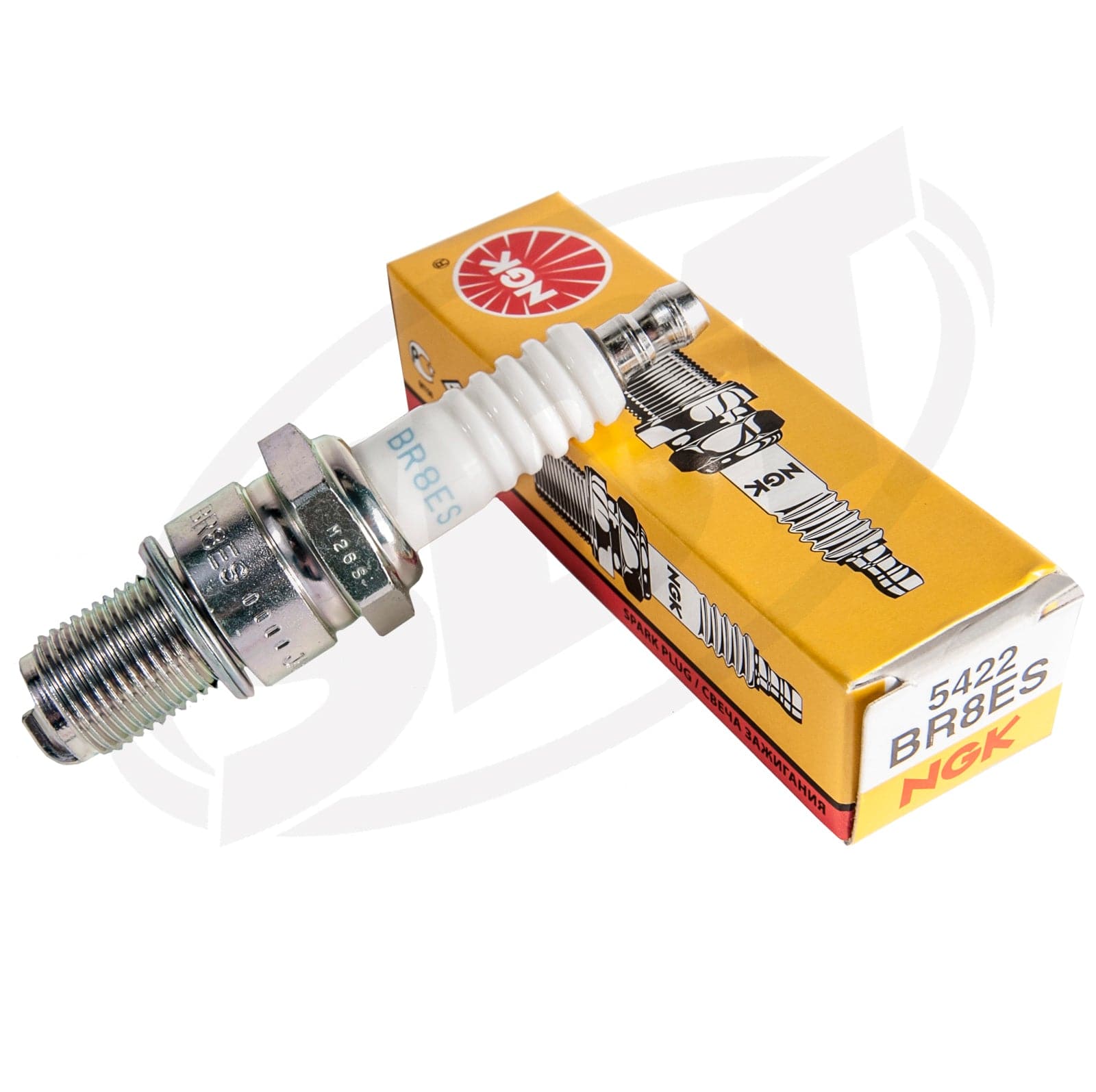 NGK BR8ES spark plugs for select Sea-Doo, Kawasaki and Yamaha models, including WaveRunner and Jet Ski applications