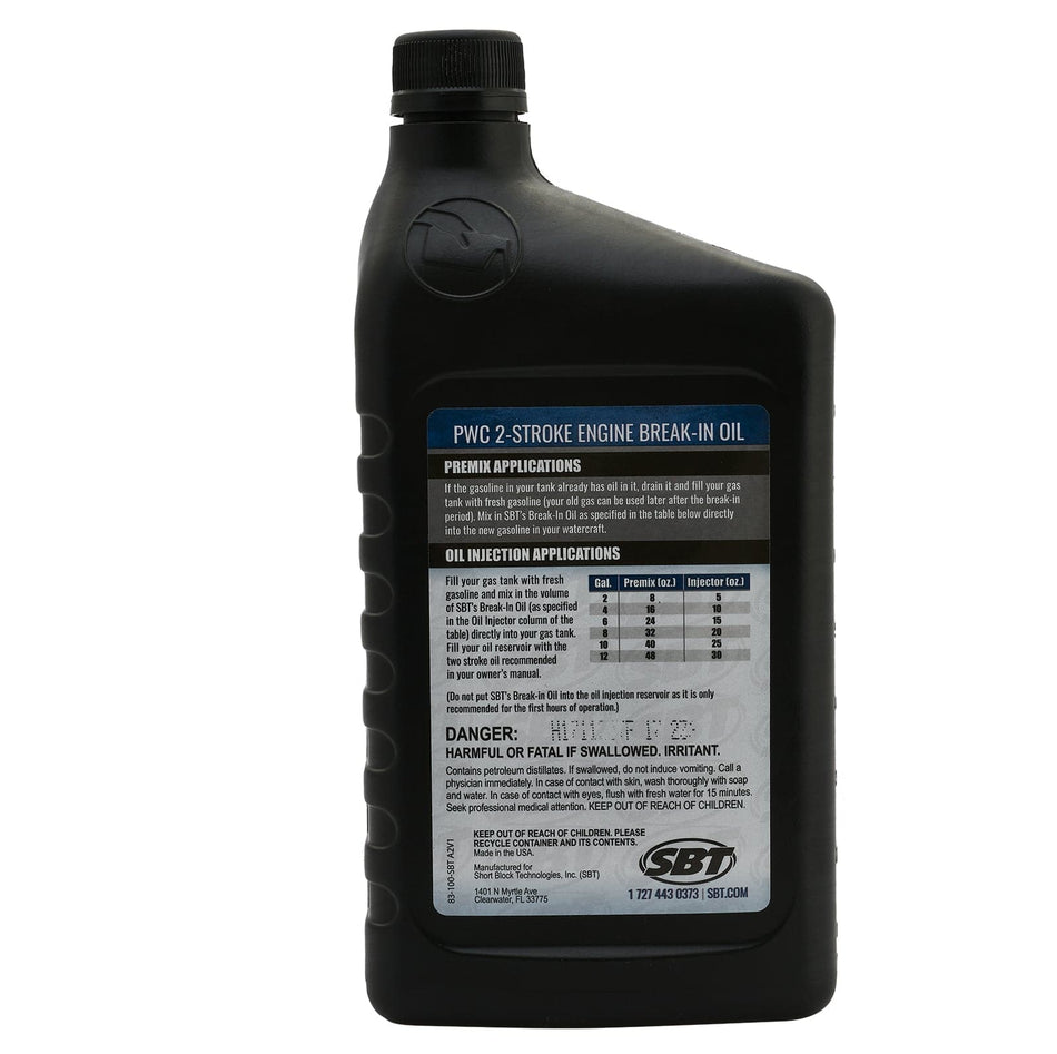 Sea-Doo break-in oil for select models, Jet Ski engine lubrication during initial run-in period