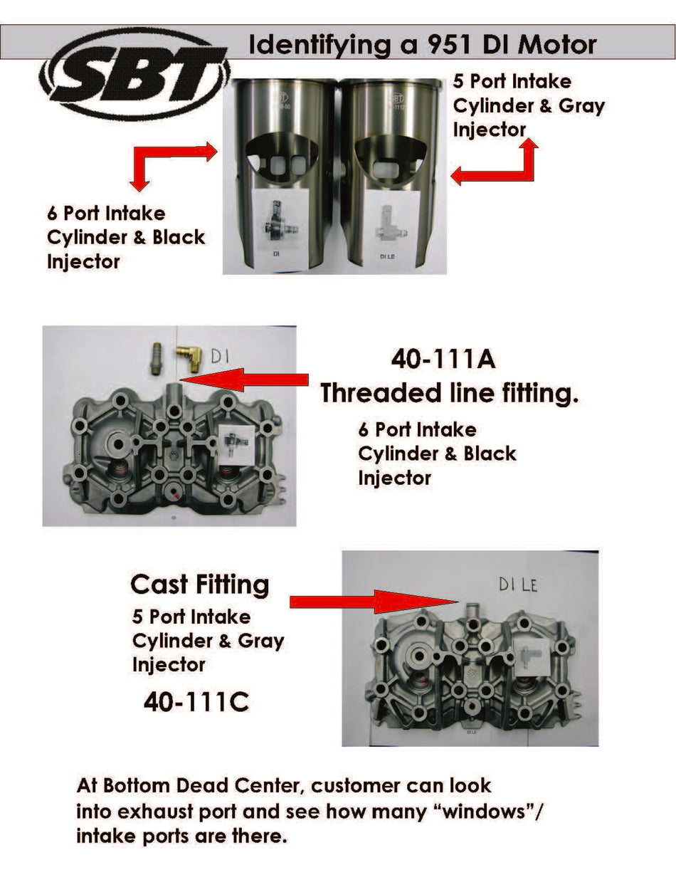 SBT cylinder kit for Sea-Doo 947/951 DI, part numbers 420613576-420613579, Jet Ski engine replacement