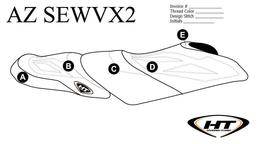 HYDRO-TURF Premier seat cover for Yamaha WaveRunner VXS 2015-16 and VX/VX Deluxe 2015-20 Jet Ski